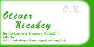 oliver micskey business card